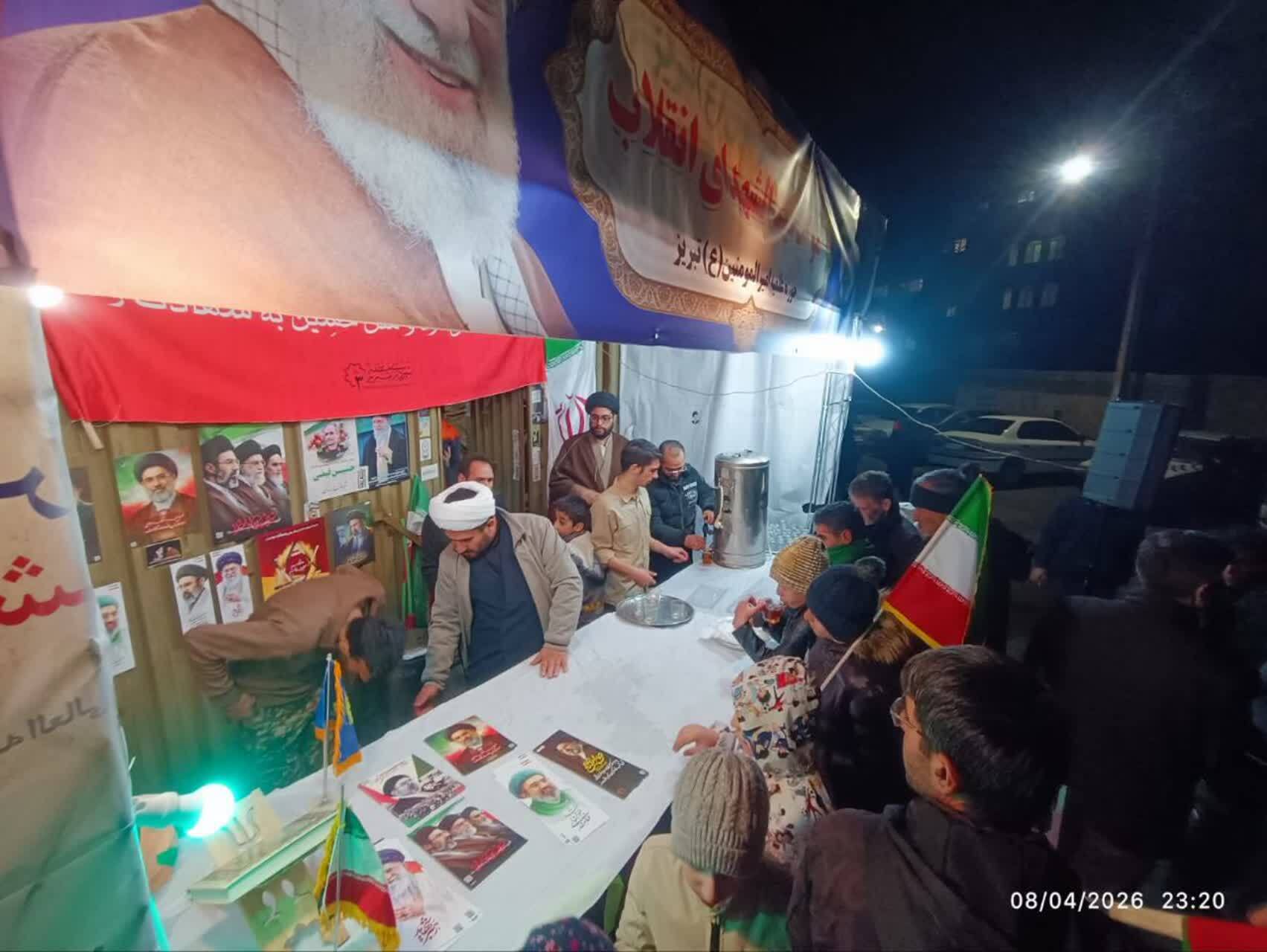 برپایی موکب «سیدالشهدای انقلاب» توسط طلاب مدرسه علمیه امیرالمؤمنین+ تصاویر