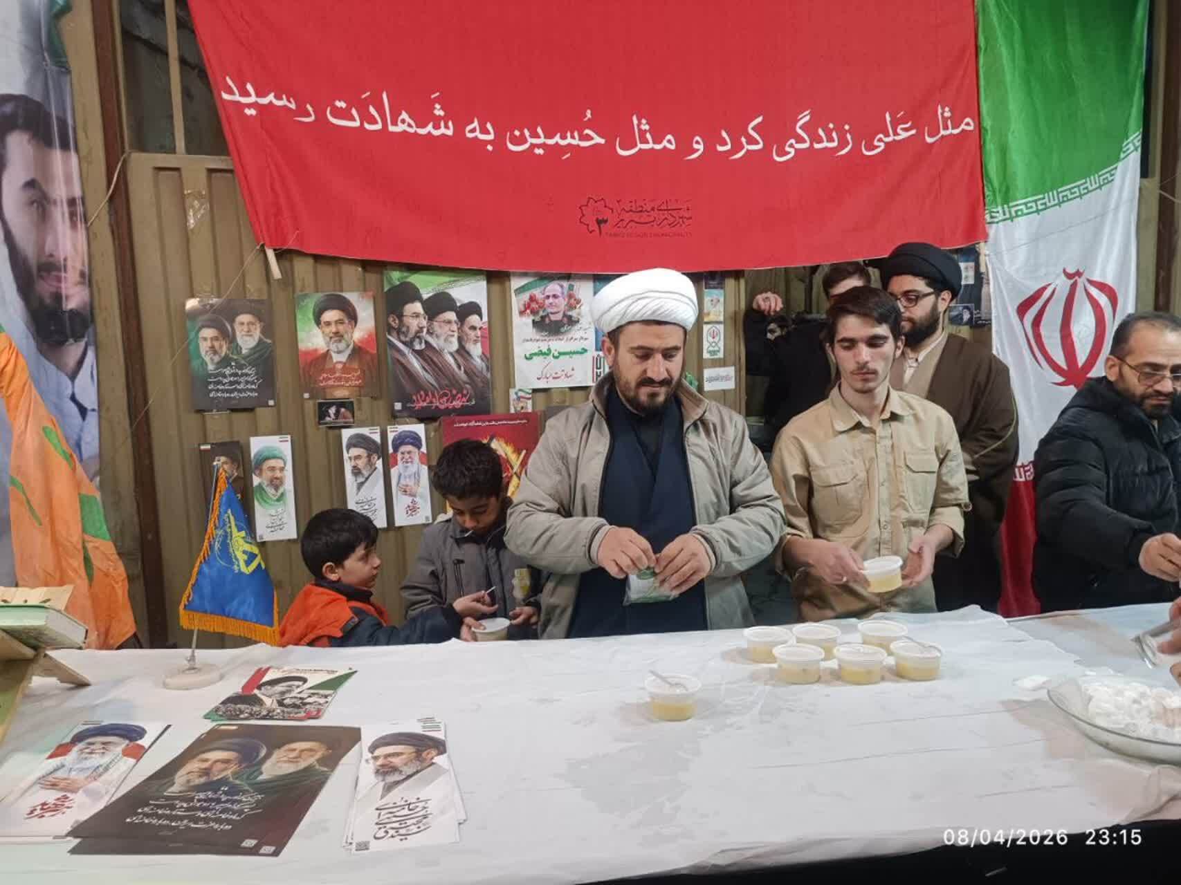 برپایی موکب «سیدالشهدای انقلاب» توسط طلاب مدرسه علمیه امیرالمؤمنین+ تصاویر