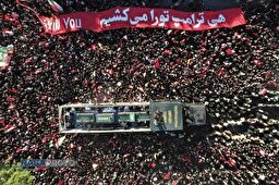 تصاویر هوایی تشییع قائد شهید امت در مشهد مقدس