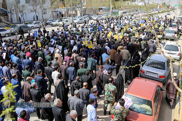 راهپیمایی مردم بجنور در حمایت از سپاه