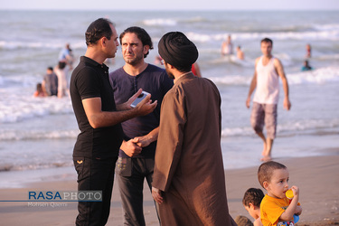 تبلیغ طلاب جوان در ساحل دریا | فرح آباد ساری