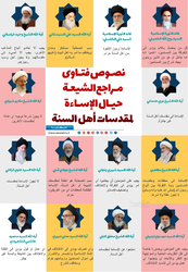 اینفوغرافیک فتاوا المرجعیات الشیعیة حول اهانة رموز اهل السنة