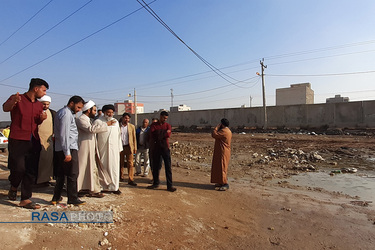 بازدید نماینده ولی فقیه در استان خوزستان از مناطق دچار آب گرفتگی