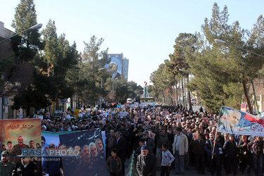 راهپیمایی مردم دامغان در حمایت از ولایت و محکومیت هنجارشکنی های رخ داده در دانشگاه دامغان