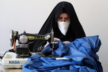 تولید ماسک و لباس بیمارستانی توسط بانوان جهادگر خراسان شمالی‎