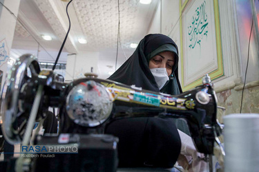 کارگاه تولید جهادی لوازم بهداشتی در امامزاده علی بن حمزه (ع) تهران‎