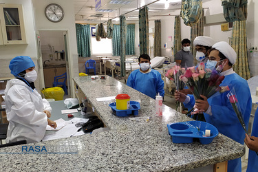 حضور طلاب جهادی در بیمارستان شهید محمدی بندرعباس