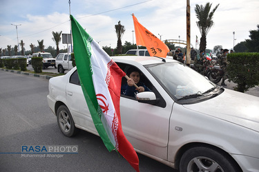 راهپیمایی خودرویی و موتوری مردم اهواز در یوم الله ۲۲ بهمن