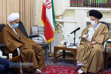 دیدار حجت الاسلام والمسلمین محمدی لائینی با آیت الله حسینی بوشهری