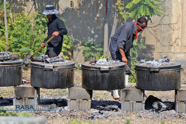 پخت ۷۲ دیگ غذای نذری برای توزیع در مناطق محروم بجنورد در ظهر عاشورا‎‎‎‎