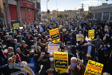 راهپیمایی نمازگزاران شیراز در حمایت از مردم مظلوم یمن‎‎