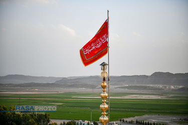 مراسم تعویض پرچم مسجد مقدس جمکران در آستانه نیمه شعبان