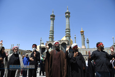 عزاداری روز شهادت حضرت امام جعفر صادق (ع) و تشییع پیکر شهید دفاع مقدس در قم