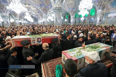 مراسم تشییع و وداع با پیکرهای دو شهید حادثه تروریستی کرمان و یک شهید تازه تفحص شده دفاع مقدس در مشهد