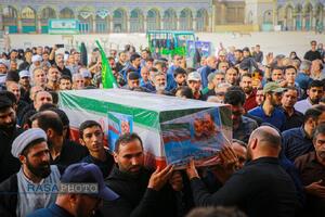 تشییع و تدفین پیکر شهید سلگی در مسجد مقدس جمکران