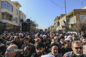 دسته عزاداری روز شهادت حضرت زهرا (سلام‎‌الله‌علیها) با حضور حضرت آیت الله وحید خراسانی