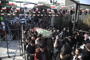 مراسم تدفین پیکر دو شهید گمنام دفاع مقدس در بوستان شهید زین الدین قم