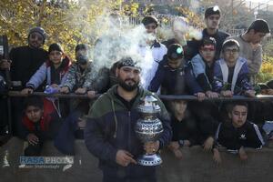 مراسم تدفین پیکر دو شهید گمنام دفاع مقدس در بوستان شهید زین الدین قم