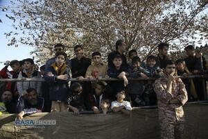 مراسم تدفین پیکر دو شهید گمنام دفاع مقدس در بوستان شهید زین الدین قم