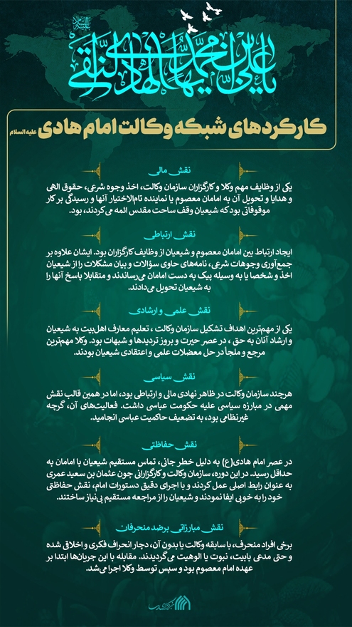 اطلاع نگاشت | کارکرد‌های شبکه وکالت امام هادی