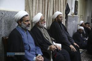 وداع با پیکر طلبه شهید در مدرسه علمیه امام حسین (ع) قم