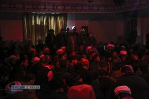 وداع با پیکر طلبه شهید در مدرسه علمیه امام حسین (ع) قم