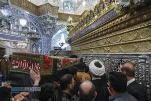 تشییع پیکر آیت الله سیدهادی حسینی سیستانی برادر حضرت آیت‌الله سید علی سیستانی