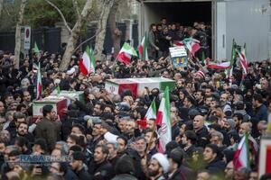 تشییع شهید دکتر علی لاریجانی، سردار سلیمانی و شهدای ناو دنا در تهران