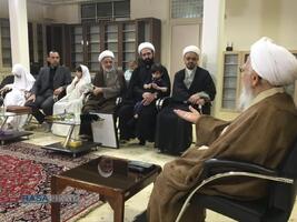 دیدار خانواده شهید لاریجانی با حضرات آیات مکارم شیرازی، جوادی آملی، سبحانی