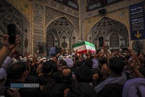تشییع پیکر مطهر زعیم شیعه، رهبر شهید انقلاب اسلامی، در نجف اشرف