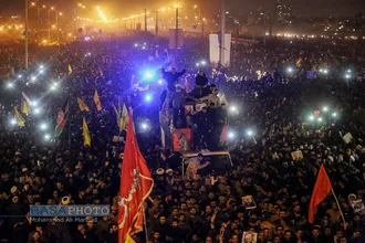 تشییع سپهبد شهید حاج قاسم سلیمانی، ابومهدی المهندس ویاران شهیدشان در قم