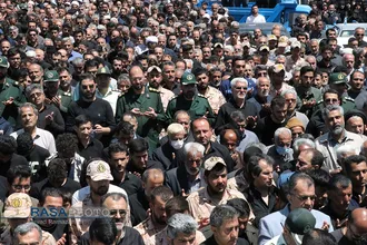 مراسم تشییع دو شهید حادثه انفجار در مرکز آماد و پشتیبانی سپاه دامغان