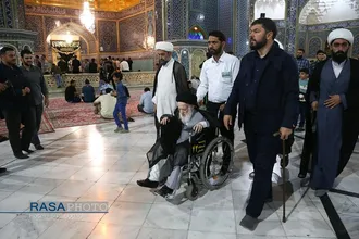 تشرف حضرت آیت الله شبیری زنجانی به حرم حضرت فاطمه معصومه (سلام&zwnj;الله&zwnj;علیها)