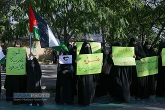 تجمع تعدادی از دانشجویان مشهد در حمایت از مردم مظلوم غزه

