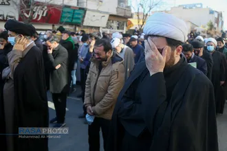 دسته عزادری روز شهادت حضرت زهرا (سلام&zwnj;الله&zwnj;علیها) با حضور حضرت آیت الله وحید خراسانی