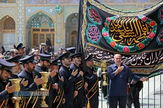 عزاداری خادمان حرم حضرت معصومه (س) در روز شهادت حضرت امام جواد الائمه (ع)