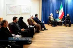 دیدار مسعود پزشکیان رئیس جمهور با آیت الله علیرضا اعرافی مدیر حوزه&zwnj;های علمیه