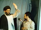 The reaction of Iranians who are praying to a powerful bomb blast during Friday Prayers