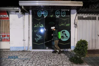 ضد عفونی معابر شهر&zwnj;های استان مازندران توسط قرارگاه جهادی حضرت امام حسن مجتبی (ع)