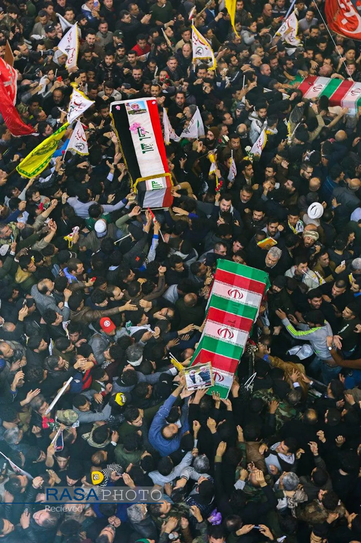 تشییع سپهبد شهید حاج قاسم سلیمانی و ابو مهدی المهندس در عراق