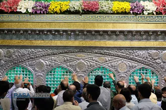 گل&zwnj;آرایی ضریح مطهر روضوی ویژه ولادت حضرت امام رضا (علیه السلام)