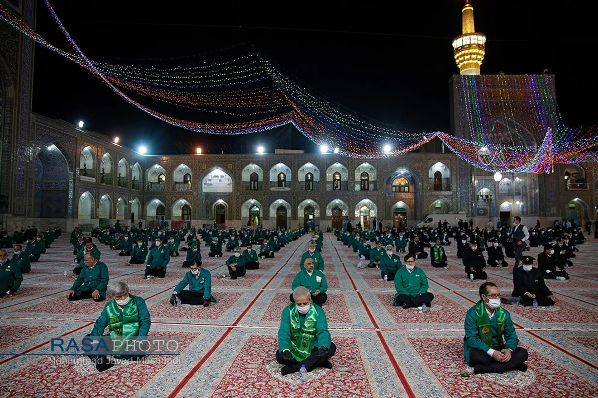 آیین شکرانه بازگشایی حرم مطهر رضوی&lrm;
