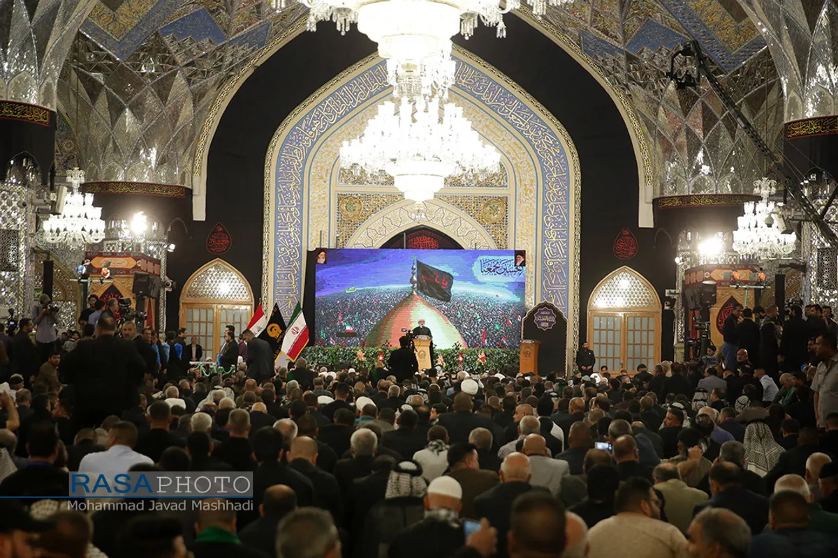 مراسم تکریم موکب داران عراقی در حرم مطهر رضوی