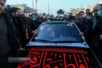 دسته عزادری روز شهادت حضرت زهرا (سلام&zwnj;الله&zwnj;علیها) با حضور حضرت آیت الله وحید خراسانی
