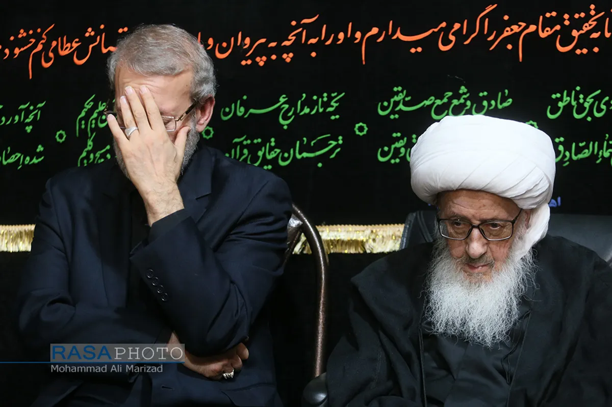 دسته عزاداری روز شهادت حضرت امام جعفر صادق (علیه السلام) با حضور حضرت آیت الله وحید خراسانی