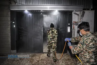 ضد عفونی معابر شهر&zwnj;های استان مازندران توسط قرارگاه جهادی حضرت امام حسن مجتبی (ع)