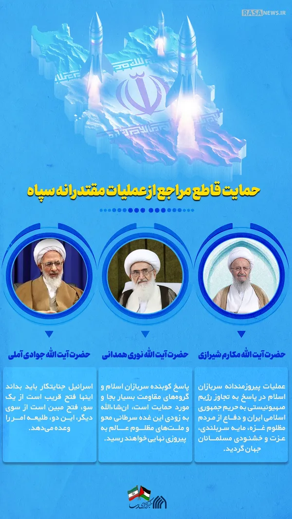 اطلاع نگاشت | حمایت قاطع مراجع عظام تقلید از عملیات مقتدرانه سپاه