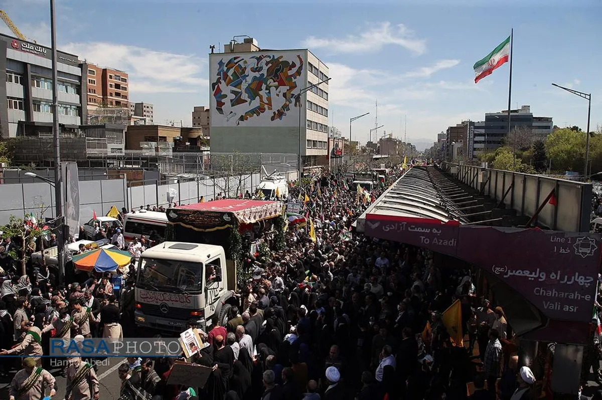 راهپیمایی حماسی و تشییع شهدای راه قدس مردم تهران