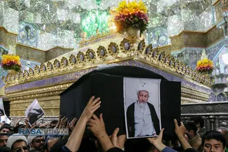 مراسم تشییع پیکر آیت الله مومن نماینده مردم استان قم در مجلس خبرگان رهبری