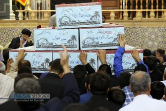 تشییع ۷ شهید گمنام دفاع مقدس در قم